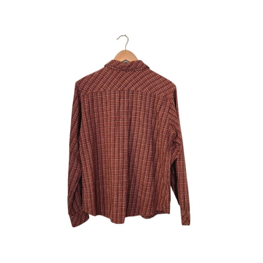 Woolrich Womens Flannel Button Up Shirt Size Large Red Plaid Pockets Cozy - Picture 2 of 7